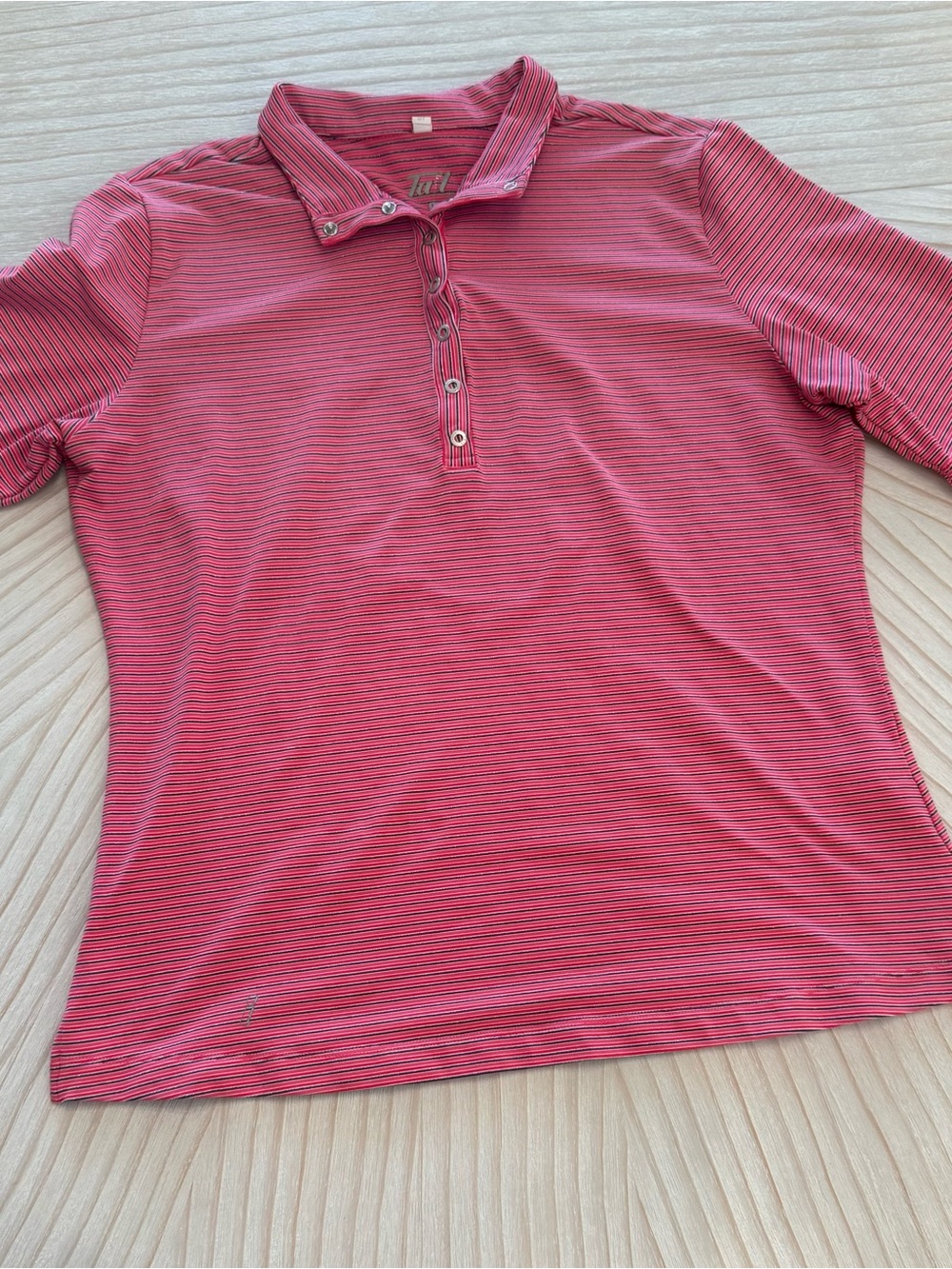 Tail Pink Striped Short Sleeve Polo